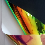 Iridescent holographic PU mirror leather fabric material for handbag,DIY,body harness,appearl,costume