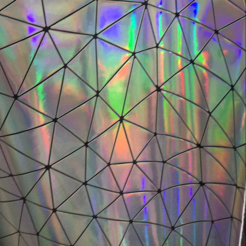 Iridescent Holographic Mirrored Vinyl Faux PU Leatherette Fabric
