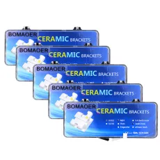 5 kits mesh base Dental orthodontic ceramic bracket brace 022 MBT slot 3hook