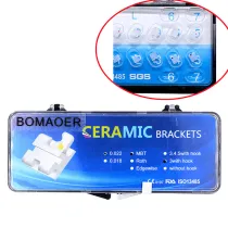 5 kits mesh base Dental orthodontic ceramic bracket brace 022 MBT slot 3hook