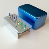 Dental Autoclavable 60 holes Disinfection box for endo files Aluminum Blue color