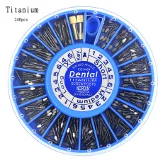 1kit Dental endodontic Assorted Pure Titanium Screw Post 240pcs/box