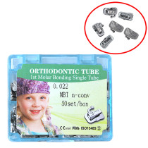 Dental 50sets/box orthodontic 1st molar bondable single buccal tube MBT 0.022