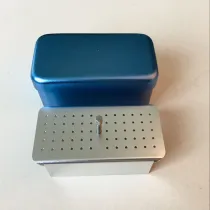 Dental Autoclavable 60 holes Disinfection box for endo files Aluminum Blue color
