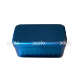 Dental 36 holes Aluminum disinfection box for burs autoclavable blue color