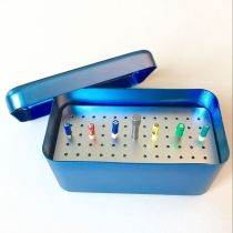 Dental Autoclavable 60 holes Disinfection box for endo files Aluminum Blue color