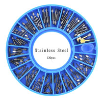 NEW! 120Pc/pack Assorted Stainless Steel Dental Conical Screw Posts Kits Refill