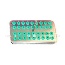 Dental 36 holes Aluminum disinfection box for burs autoclavable blue color