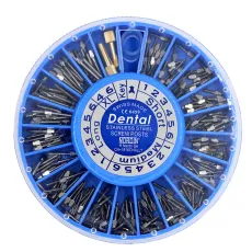 Dental 240Pc/pack Assorted Stainless Steel Conical Screw Posts Kits Refill NEW!
