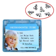 Dental orthodontic 0.022 roth welding convertible single buccal tube 50 sets
