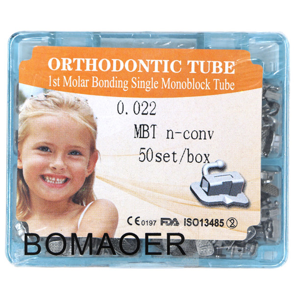 200pcs dental orthodontic 1st molar 022 MBT bonding Monoblock buccal tube