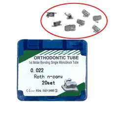 80pcs Dental orthodontic 1st molar buccal tube monoblock roth 022 20 sets