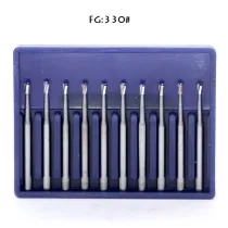 50/pk Dental SUPÉR Carbide Burs FG330, Friction Grip, Midwest Type
