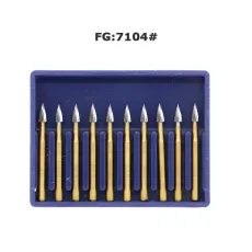 10 PCS Dental bur 12 BLADE TRIMMING & FINISHING CARBIDE Bur FG7104