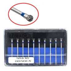 10 PCS Tungsten Steel carbide burs Dental Lab Equipment D050GX For 2.35mm motor