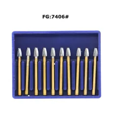 100 PCS Dental bur 12 BLADE TRIMMING & FINISHING CARBIDE 7406
