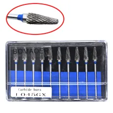 10 PCS Steel Tungsten carbide burs Dental Lab Equipment L045GX For 2.35mm motor