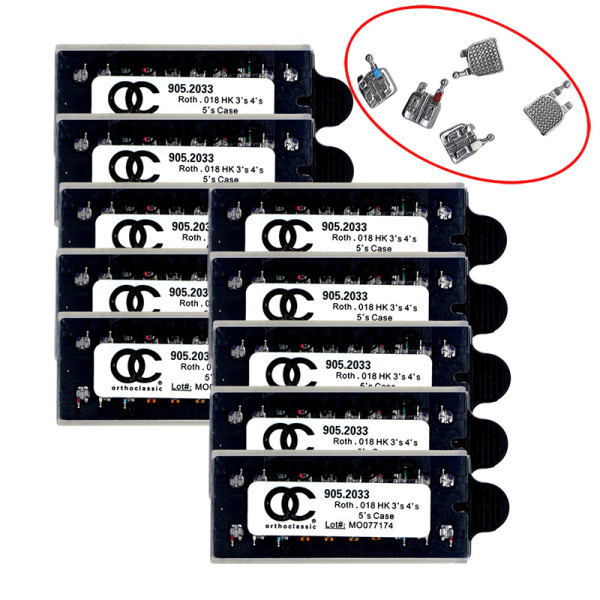 10 packs Dental orthodontic OC MIM Metal Bracket Mini Roth 018 Hooks 3 4 5