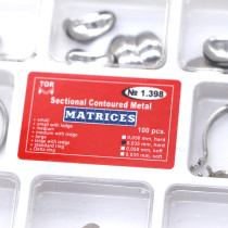 100pcs TOR Dental Sectional Contoured Metal Matrices 35μm hard No.1.398