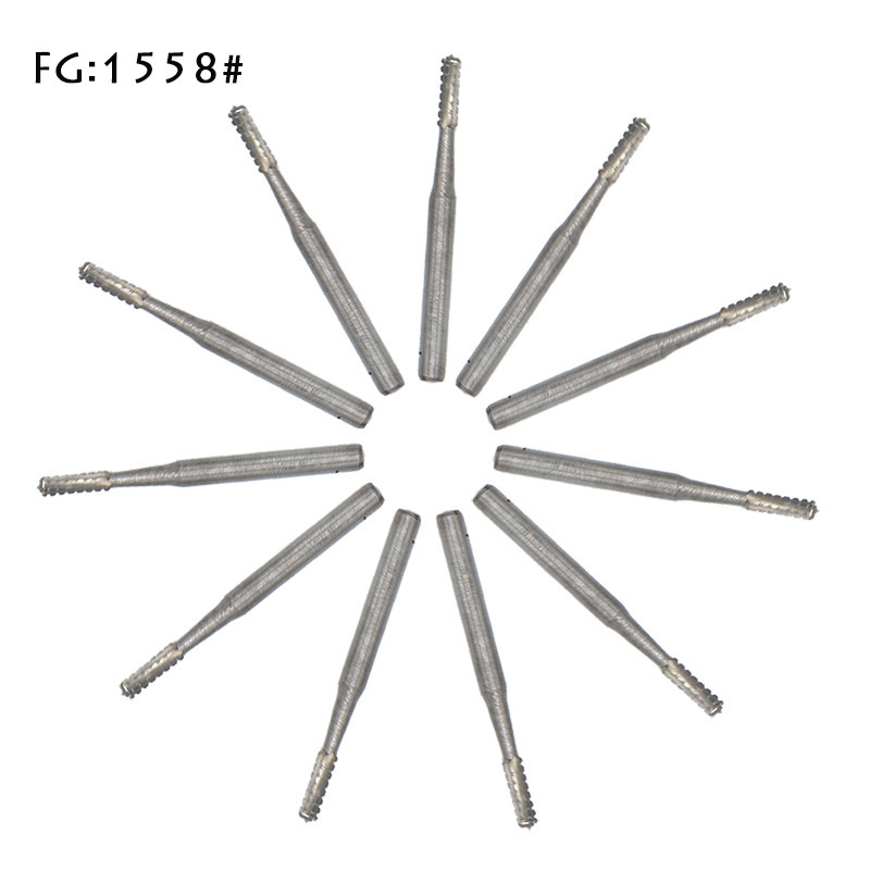 US 9.51 10PCS/PK Dental Bur Metal Cutting Carbide FG Shank FG1558