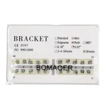 10XDental orthodontic mental bracket brace Mini Roth slot 022 3hooks 20pcs/kit