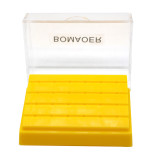 Dental Yellow Color 24 Holes Plastic Bur Holder Burs Block Case Box