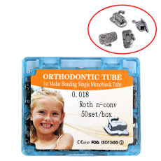 Dental orthodontic 1st molar buccal tube monoblock roth 018 50 sets