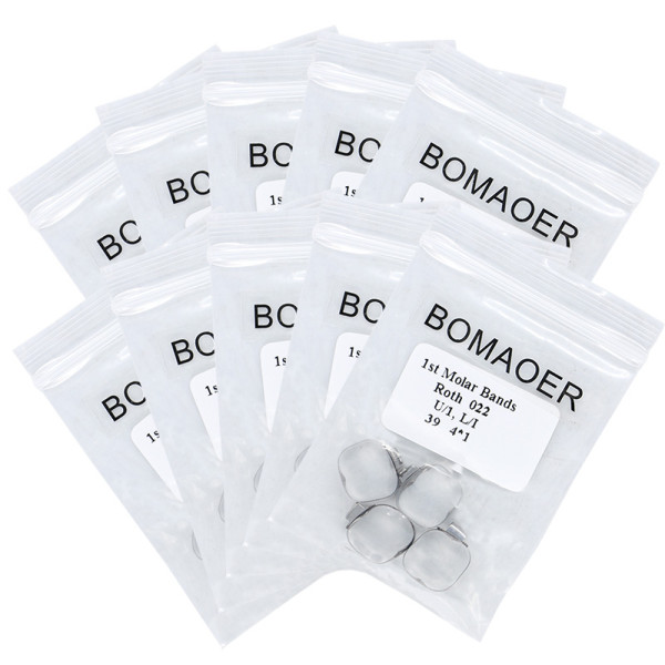 10 packs 39# Dental Orthodontic Roth Buccal Tube Bands for first molar 0.022