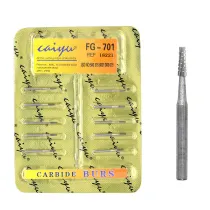 5 packs Dental high speed handpiece Tungsten Steel Carbide Bur FG-701 10pcs/pack