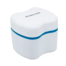 Denture Storage Box Dental False Teeth Case Container Euro style Blackish green