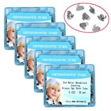 5packs Dental Orthodontic tube 2nd molar bonding n-conv roth 0.022 50 sets/box