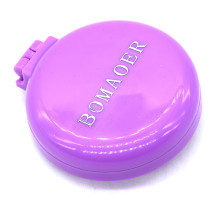 Rainbow Volume Massage Hair Brush Pocket Size Round Hair Brush Comb With Mirror Purple color