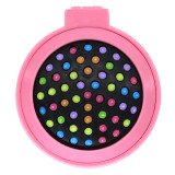 Rainbow Volume Massage Hair Brush Pocket Size Round Hair Brush Comb With Mirror Pink color