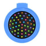 Rainbow Volume Massage Hair Brush Pocket Size Round Hair Brush Comb With Mirror Blue color