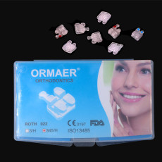ORMAER Dental orthodontic ceramic bracket brace roth 022 3-4-5 hooks 20pcs/kit