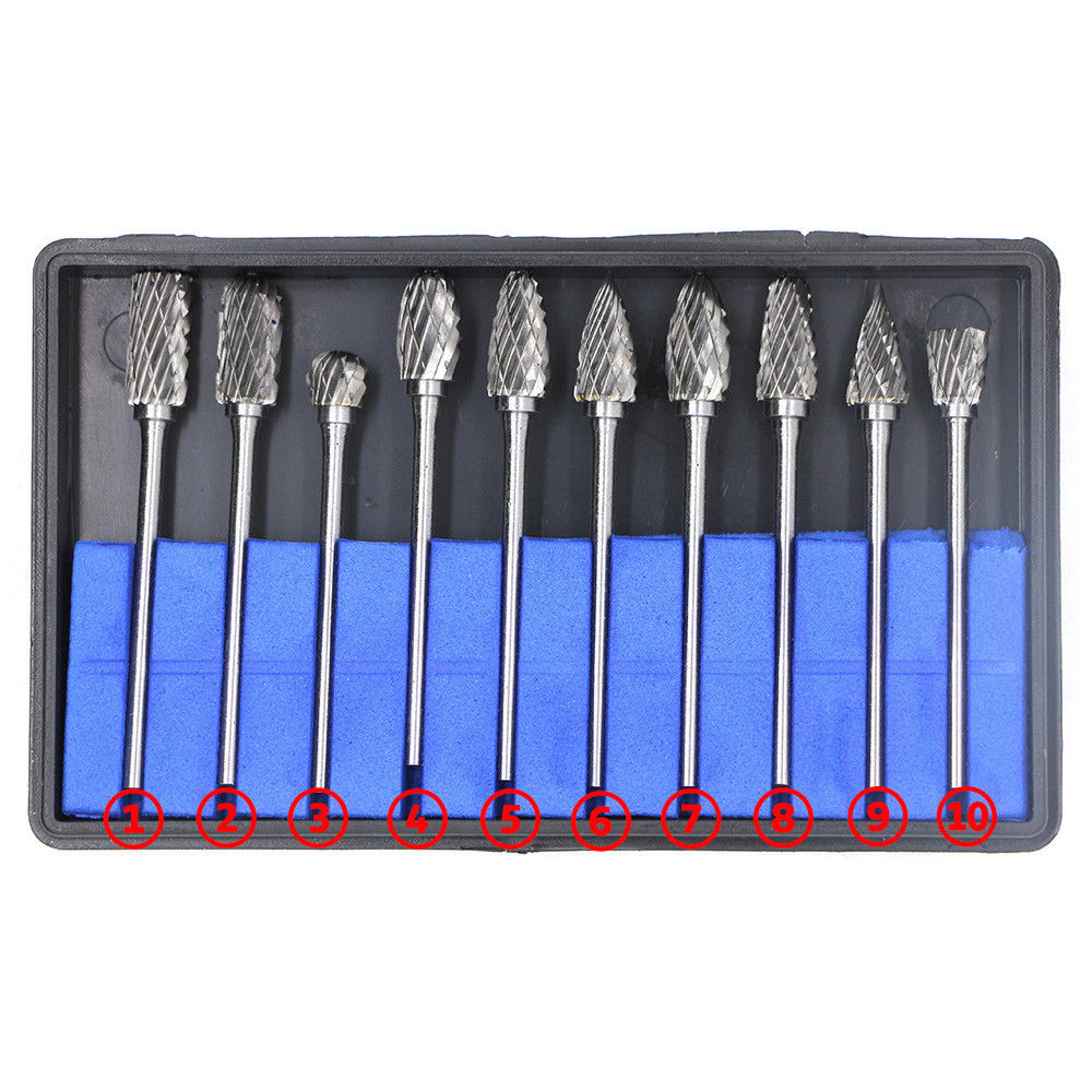 US 4.09 10 sizes Dental Lab Polishing Bur Drills Tungsten Steel