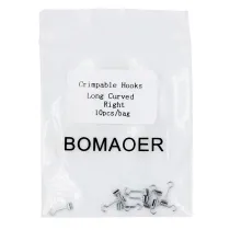 10 packs Dental Orthodontic Crimpable Hooks Long Curved right 10pcs/bag