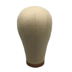 Professional Beauty Canvas Cork Mannequin Block Head Wig Display with Mount Hole