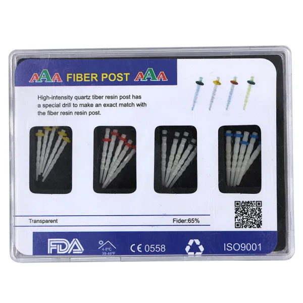 Dental high-intensity quartz tiber resin post with 4 drill match with fiber post