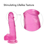 8 inch Crystal Dildo Thick Flexible Penis with Suction Cup & Balls for Woman Adult Sex Toys Sex Games