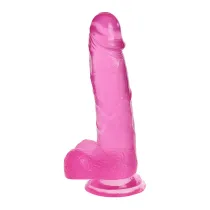 8 inch Crystal Dildo Thick Flexible Penis with Suction Cup & Balls for Woman Adult Sex Toys Sex Games