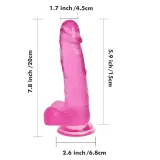 8 inch Crystal Dildo Thick Flexible Penis with Suction Cup & Balls for Woman Adult Sex Toys Sex Games