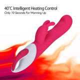 Heating vibrator for Women Dual Vibrating Quiet Rabbit Electric Massager Waterproof Odorless Silicone Wireless Rabbit Vibrators Female G Spot Glans Dildos Gift for Woman