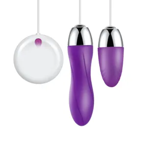 Dual Egg Vibrators Kegel Balls Double Motors Koro Balls 10 Vibration Modes with Control
