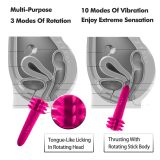 Tongue-like Licking Massager for Women Handheld Rotating Head Vibrator Rechargeable Silicone Massager with 10 Vibrations