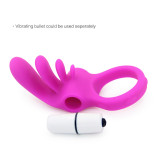 Vibrating Penis Cock Ring with Vibrating Clitoral Stimulator Enhances Hardness and Performance Medical Grade Silicone Soft Flexible Personal Massager Vibrator