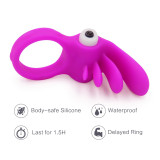 Vibrating Penis Cock Ring with Vibrating Clitoral Stimulator Enhances Hardness and Performance Medical Grade Silicone Soft Flexible Personal Massager Vibrator