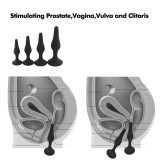 4PCS Anal Plug Set Medical Silicone Butt Dildo Prostate Stimulator Sex Toy with Suction Cup