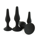 4PCS Anal Plug Set Medical Silicone Butt Dildo Prostate Stimulator Sex Toy with Suction Cup