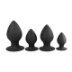 Silicone Butt Plug Anal Sex Toy Unisex Anal Trainer Kit Butt Plug Set (Four-piece Suit) Black